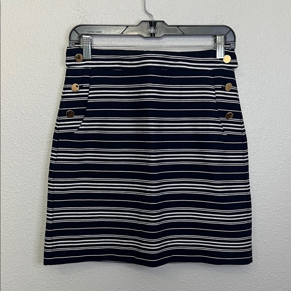 Loft Striped Nautical Mini Skirt Blue/White Size 4 NWT